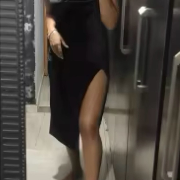 Elegant Black Bodycon Cocktail Velvet Dress XS, S, M - Picture 3 of 5